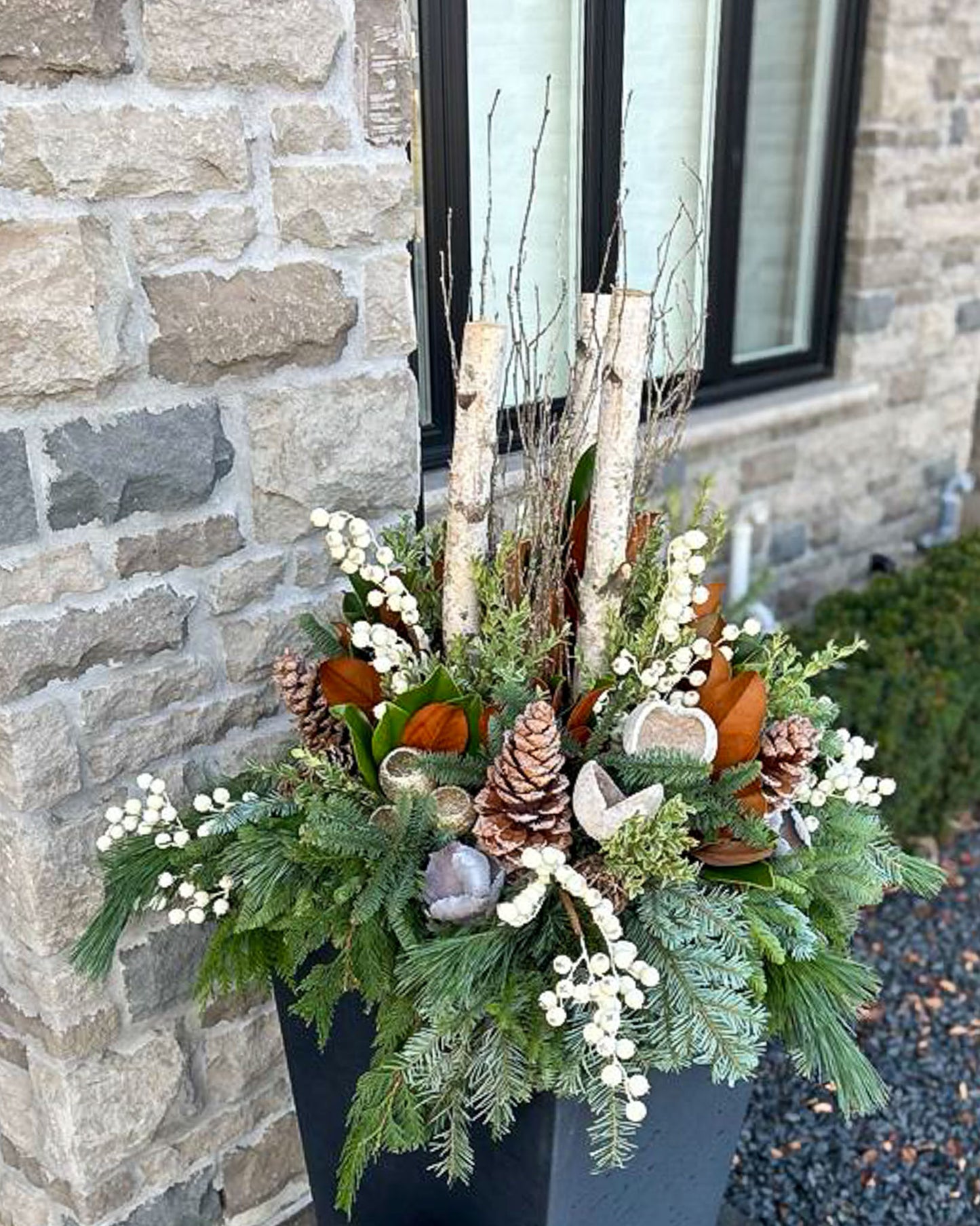 "Birch Forest" Winter Planter