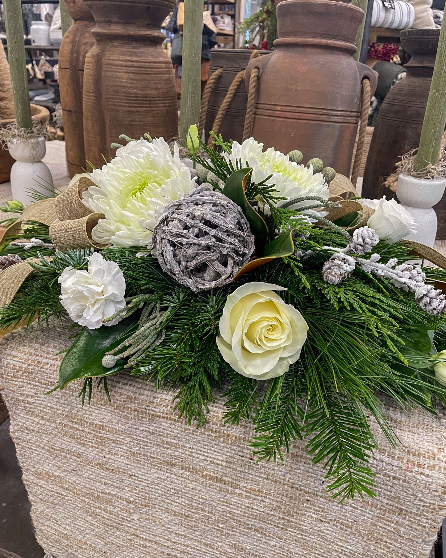 "Glistening Snow" Centrepiece