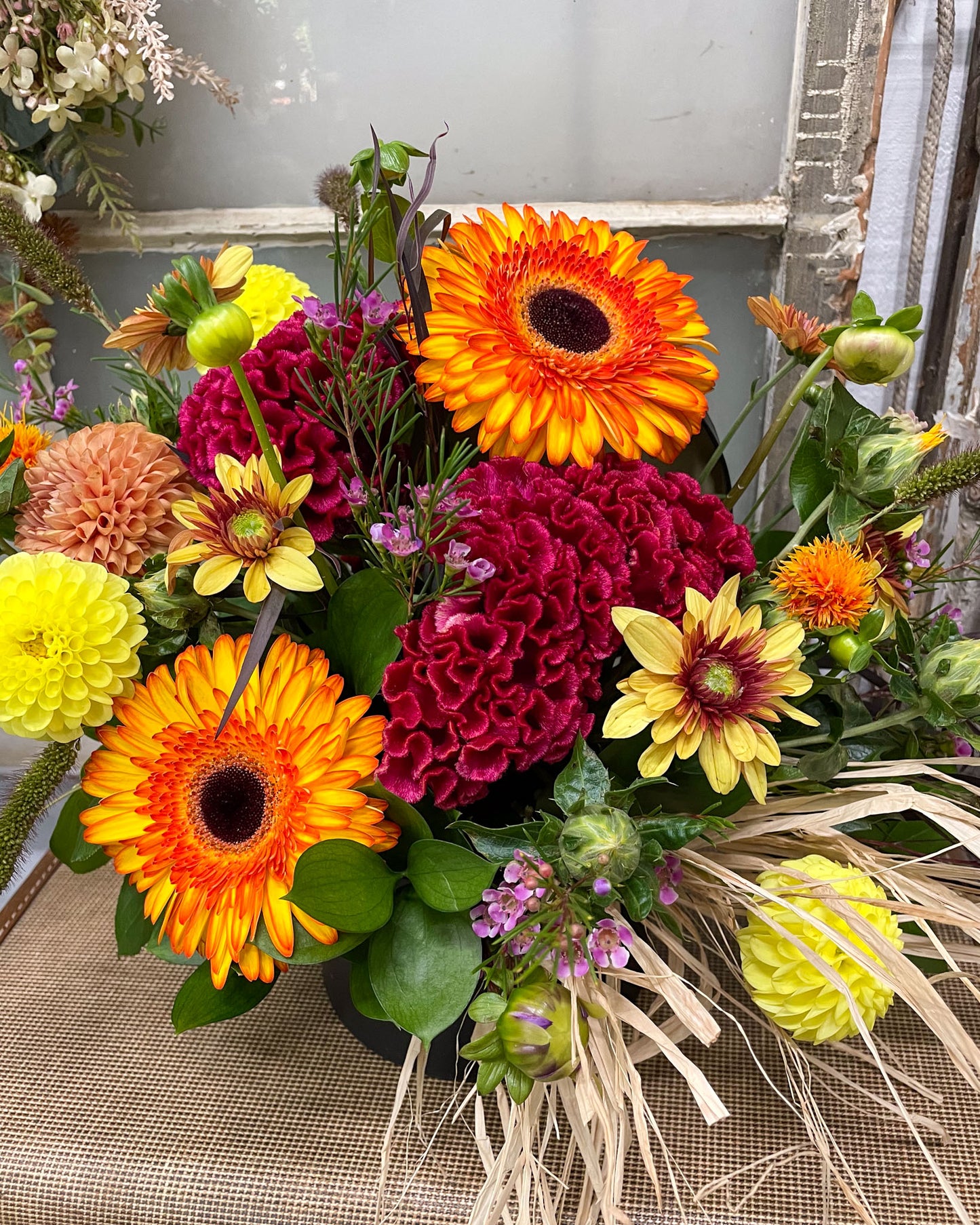 "Sunset and Vine" Hat-Box Arrangement