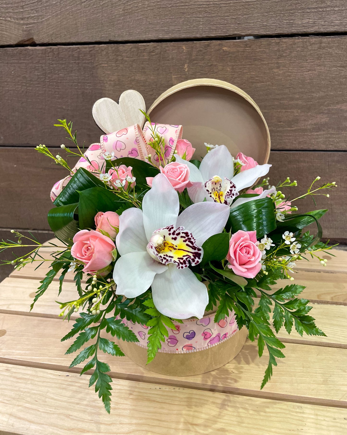 "Pinky Promise" Hat-Box Arrangement