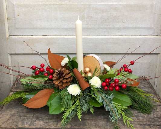 "Holly and Frost" Christmas Centrepiece